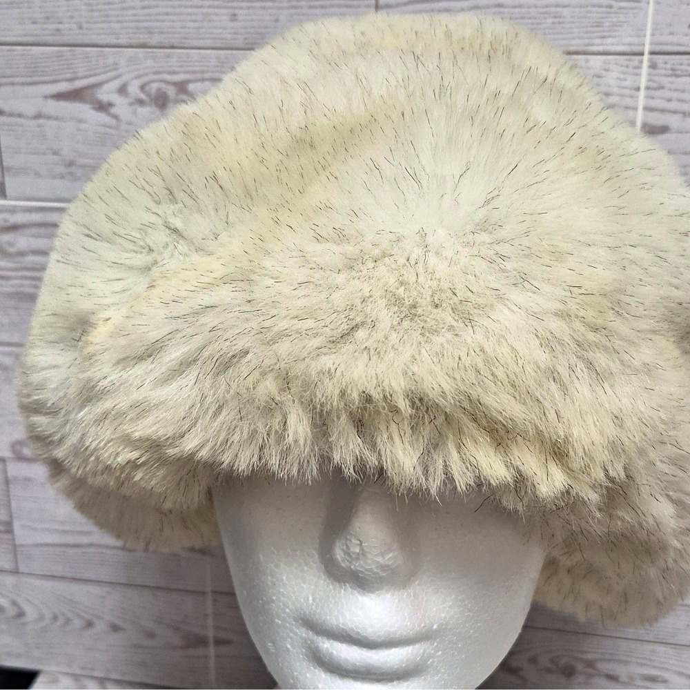 Women's Ivory Gray Solid Faux Fur Cossack Hat Winter Fall One Size
